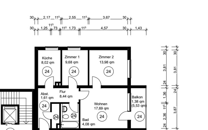 Grundriss der Beispielwohnung in Soest